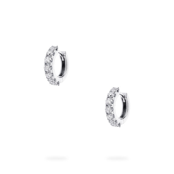 Diamond Hoop Earrings in White Gold